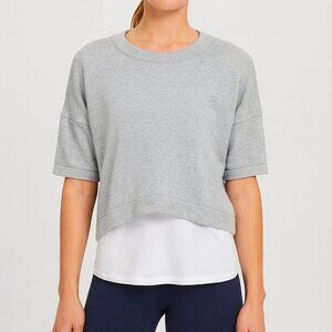 Lululemon Bhakti Reality Knit Casual Preppy Short Sleeve Heathered Grey 6